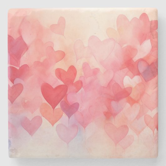 Moderne Wasserfarben Muster Red Orange Steinuntersetzer (Vorderseite)