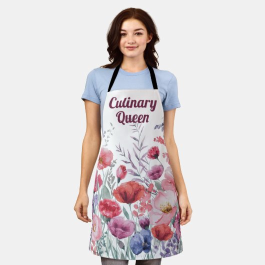 Moderne Wasserfarben Personalisierte Schürze (Getragen)