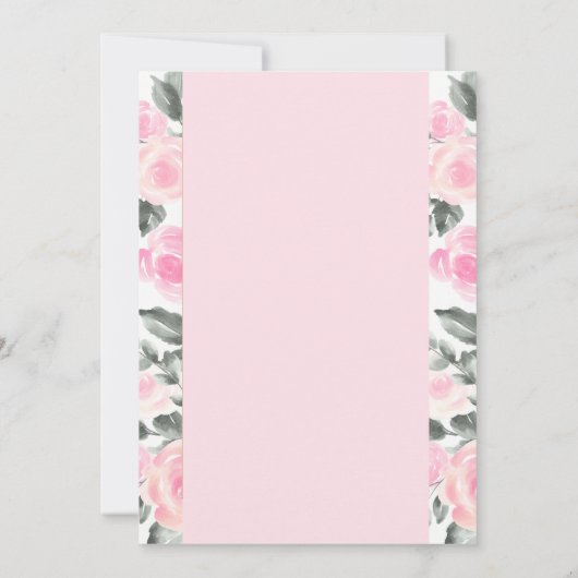 Moderne Wasserfarben Rosen Süß 16 Einladung (Rückseite)