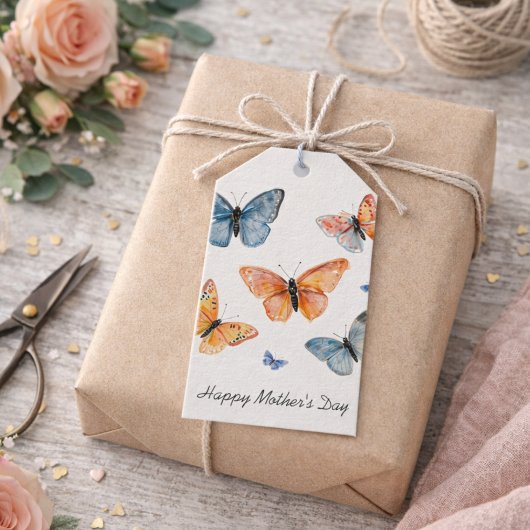 Moderne Wasserfarben-Schmetterlinge Geschenkanhänger