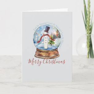 Moderne Wasserfarben-Schneemann-Weihnachtskarte Karte