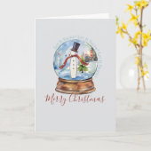 Moderne Wasserfarben-Schneemann-Weihnachtskarte Karte (Gelbe Blume)