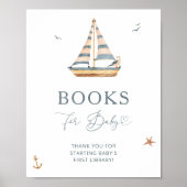 Moderne Wasserfarben Segelbootbücher für Kinder Poster (Vorne)