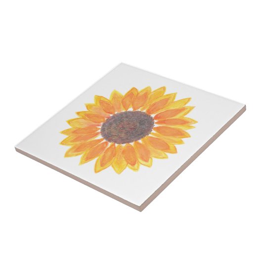 Moderne Wasserfarben Sonnenblumen Fliese (Seite)