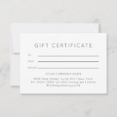 Moderne Wasserfarben-Tinte-Geschenkgutschein (Rückseite)