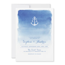 Moderne Wasserfarben Wasseranker Hochzeit