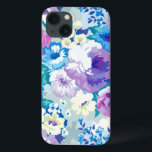 Moderne Wasserfarben Weichzeichnen Blume Muster Case-Mate iPhone Hülle<br><div class="desc">Farbenfrohe,  moderne Aquarellfarben - die sommerlichen Blume in einem nahtlosen Muster. Pastelltöne in lila,  blauen und rosa Farbtönen mit weißen Akzenten.</div>