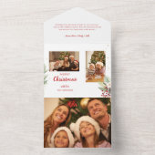 Moderne Wasserfarben Weihnachten Botanisches Zwei- All In One Einladung (Innen Boden)