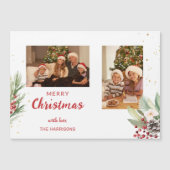 Moderne Wasserfarben Weihnachten Botanisches Zwei- Magnetkarte (Vorderseite)