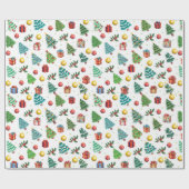 Moderne Wasserfarben Weihnachtsgeschenke Grüne Bäu Geschenkpapier (Flach)