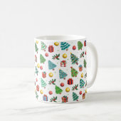 Moderne Wasserfarben Weihnachtsgeschenke Grüne Bäu Kaffeetasse (VorderseiteRechts)