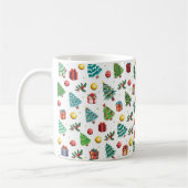 Moderne Wasserfarben Weihnachtsgeschenke Grüne Bäu Kaffeetasse (Links)