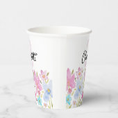 Moderne Wasserfarben-Wildblumen monogrammiert Pappbecher (Rechts)