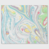 Moderne Wasserfarben Wirbel aus farbenfrohen Marmo Geschenkpapier (Flach)
