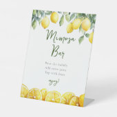 Moderne Wasserfarben Zitronen Citrus Mimosa Bar Si Sockelschild (Vorderseite)