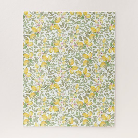 Moderne Wasserfarben Zitronenfrüchte Puzzle (Vertikal)