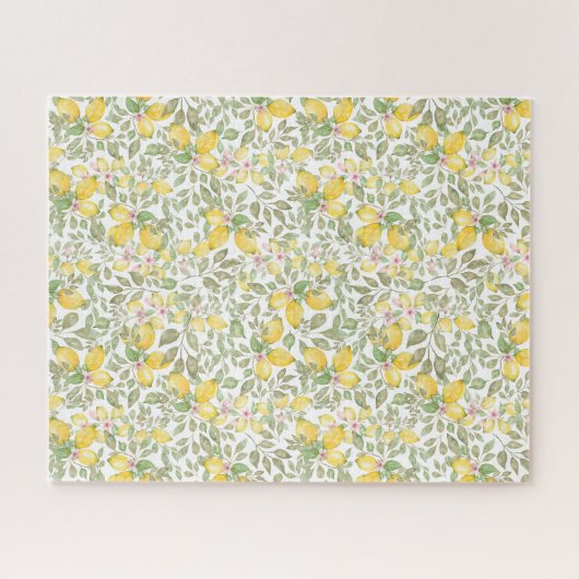 Moderne Wasserfarben Zitronenfrüchte Puzzle (Horizontal)