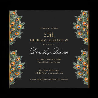 Moderne Wasserfarbenfedern zum Geburtstag Einladung