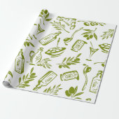 Moderne Wasserfarbenflaschendesigns mit Olivenblät Geschenkpapier (Ungerollt)