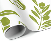 Moderne Wasserfarbenflaschendesigns mit Olivenblät Geschenkpapier (Rolleneckpunkt)