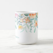 Moderne Wasserfarbenflora Girly Tropical Deco Kaffeetasse (Mittel)