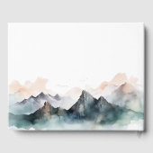 Moderne Wasserfarbengebirge Landschaft Hochzeit Gästebuch (Rückseite)