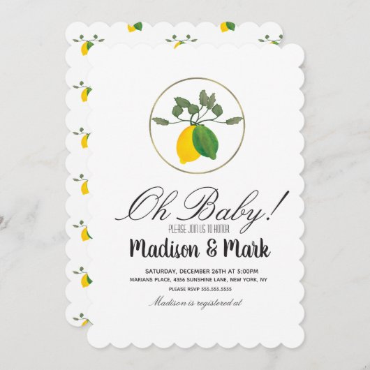 Moderne Wasserfarbenlampe Kinderring Kinderdusche Einladung (Vorne/Hinten)