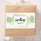 Moderne Wasserfarbenprägung und weiße Serumetikett (Insitu)