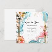 Moderne Wasserfarbensehen sichern die Datumskarte Save The Date (Vorne/Hinten)