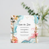 Moderne Wasserfarbensehen sichern die Datumskarte Save The Date (Stehend Vorderseite)