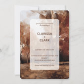 Moderne Wasserfarbenwald fallen Landschaftshochzei Einladung (Vorderseite)