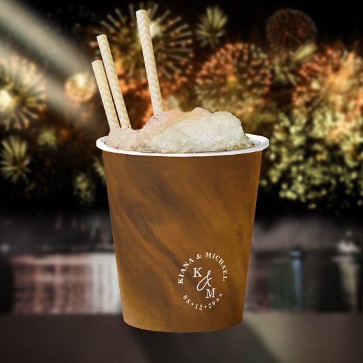 Moderne WasserfarbenWedding Gold ID816 Pappbecher