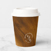 Moderne WasserfarbenWedding Gold ID816 Pappbecher (Rückseite)