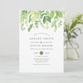 Moderne Wasserfarbenwelt Botanische Hochzeit Einladung (Stehend Vorderseite)