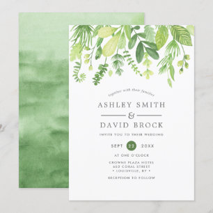 Moderne Wasserfarbenwelt Botanische Hochzeit Einladung