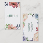 Moderne Wasserfarbenwelt Elegante schicke Blume Visitenkarte (Vorne/Hinten)