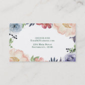Moderne Wasserfarbenwelt Elegante schicke Blume Visitenkarte (Rückseite)