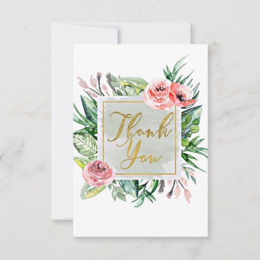 Moderne Wasserfarbenwelt Eleganter Chic Vielen Dan Dankeskarte (Vorderseite)