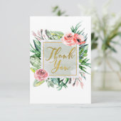 Moderne Wasserfarbenwelt Eleganter Chic Vielen Dan Dankeskarte (Stehend Vorderseite)