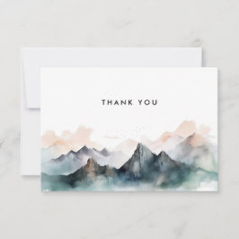 Moderne Wasserfarbenwelt Hochzeit Dankeskarte