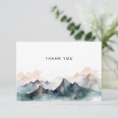 Moderne Wasserfarbenwelt Hochzeit Dankeskarte (Stehend Vorderseite)
