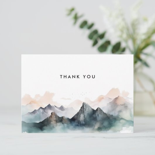 Moderne Wasserfarbenwelt Hochzeit Dankeskarte (Stehend Vorderseite)
