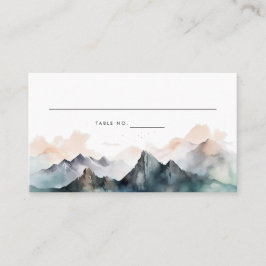 Moderne Wasserfarbenwelt Hochzeit Platzkarte