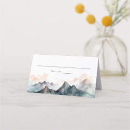 Moderne Wasserfarbenwelt Hochzeit Platzkarte
