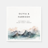 Moderne Wasserfarbenwelt Hochzeit Serviette (Vorderseite)