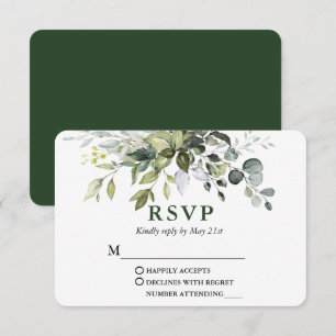 Moderne Wasserfarbenwelt Hochzeitsgrün RSVP Karte