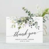 Moderne Wasserfarbenwelt Kalligrafie Hochzeit Dankeskarte (Stehend Vorderseite)