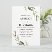 Moderne Wasserfarbenwelt Leaf Wedding Einladung (Stehend Vorderseite)