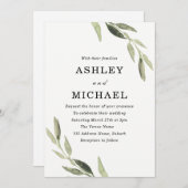 Moderne Wasserfarbenwelt Leaf Wedding Einladung (Vorne/Hinten)