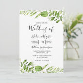 Moderne Wasserfarbenwelt Leaf Wedding Einladung (Stehend Vorderseite)